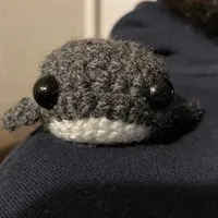 Tiny Crochet Whale in grey and white (non-key ring)