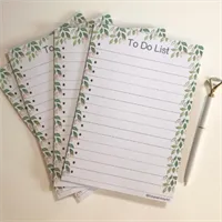 To Do List notepad green leaf print  - t 1