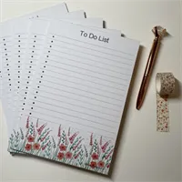 To Do List Notepad Pink Meadow Art Print