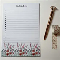 To do list notepad pink meadow art print 4