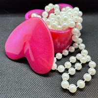 Pink Heart Trinket Box (Pearls not included)