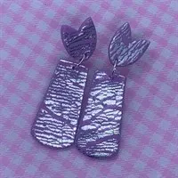 Tulip stud Dangles spring fling purple zebra 2