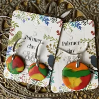 Vibrant Summer Polymer Clay Pendant And 2