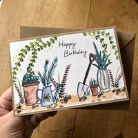 Watercolour gardeners birthday card gallery shot 8
