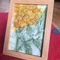 Watercolour line art marigold