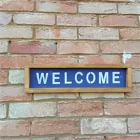 Welcome rustic handmade sign 4