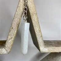 White glitter crystal pendulum keyring