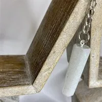 White glitter crystal pendulum keyring