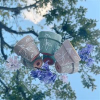 White Leaf Mini Terracotta Plant Pot Set
