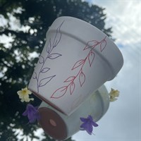 White Rainbow Leaf Pattern 11cm Planter