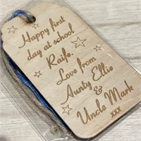 Wooden Engraved Tag, 4