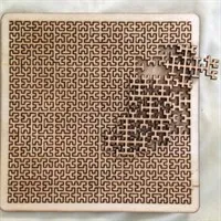 Wooden Square Fractal Tray Puzzle