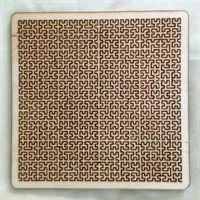 Wooden Square Fractal Tray Puzzle