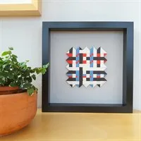 Woven paper artwork 'Crossing the Line'