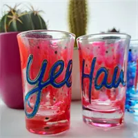 "yee" "haw" Pair Abstract Shot Glasses 2