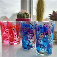 "yee" "haw" Pair Abstract Shot Glasses 7