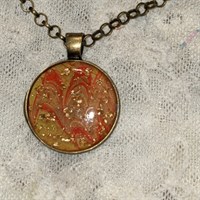 Yellow and orange resin pendant