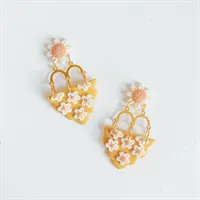 Yellow And Pink Floral Dangles 1 gallery shot 14