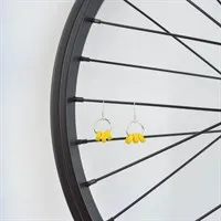 Yellow Bike Chain Roller Earrings