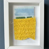 Yellow Flowers Embroidery Landscape