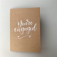 You're Engaged! on recycled brown card